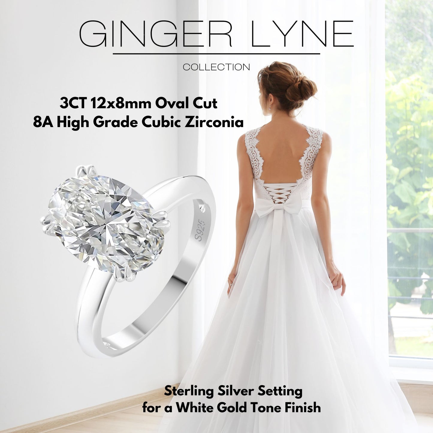 Solitaire3CtOvalCutEngagementRingforWomenSterlingSilver8ACZGingerLyneCollection_GoldTone-8