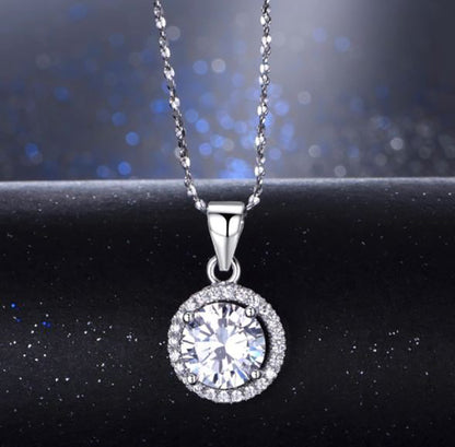 JennyNecklaceforWomenHaloRoundPendantCubicZirconiaGingerLyneCollection_Silver-2