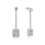 Load image into Gallery viewer, Halo Dangle Earrings for Women Sterling Silver Clear CZ Ginger Lyne Collection - Clear
