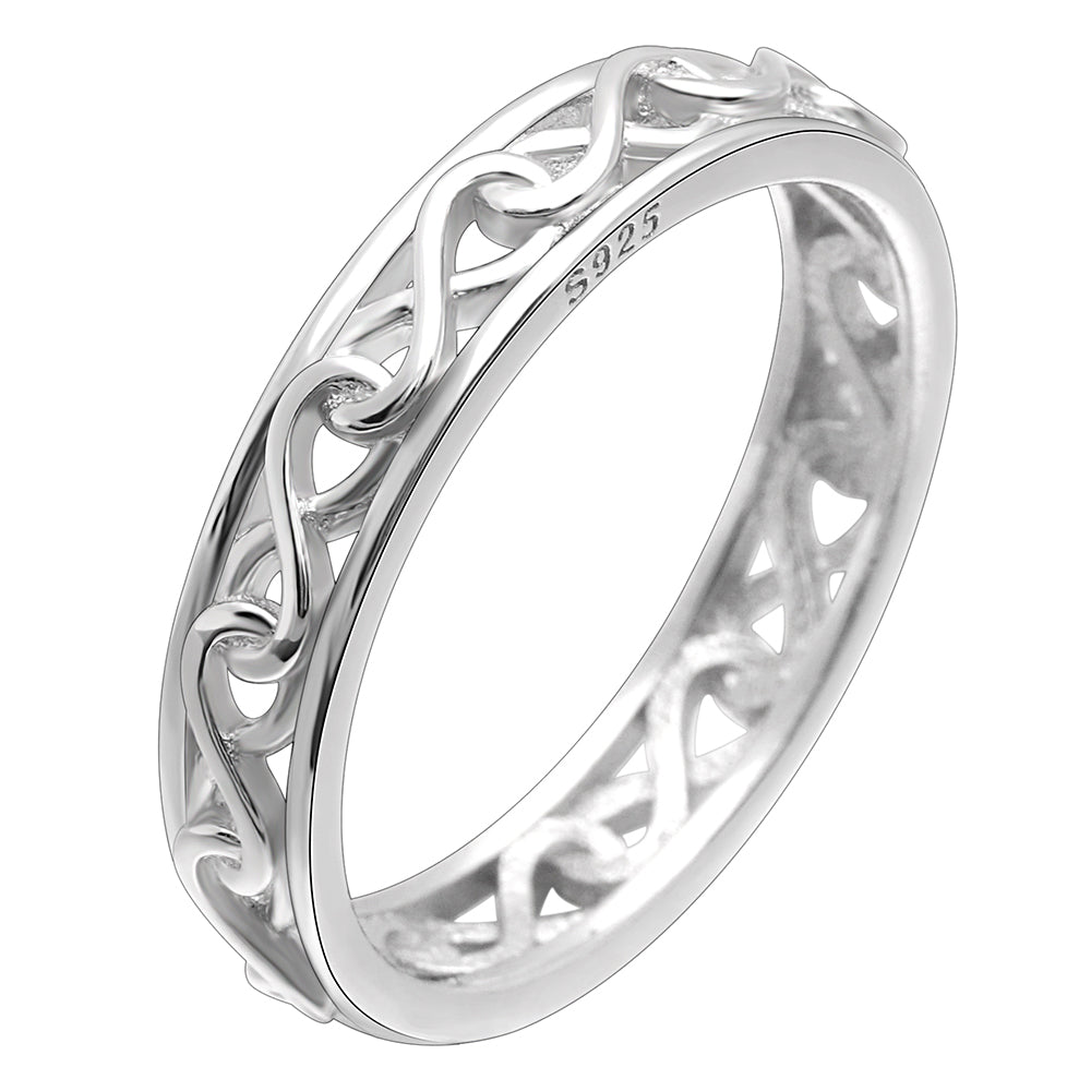 Betsy Celtic Eternity Wedding Band Ring Sterling Silver Women Ginger Lyne Collection