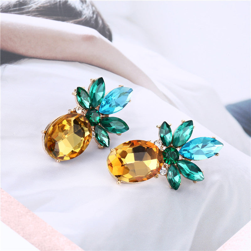 PineappleDropEarringsOvalMarquiseCubicZirconiaWomenGingerLyneCollection_Yellow-2