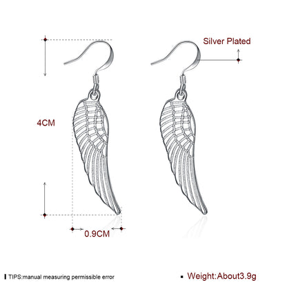 Angel Wing Hook Earrings Womens Silver Plated Ginger Lyne Collection