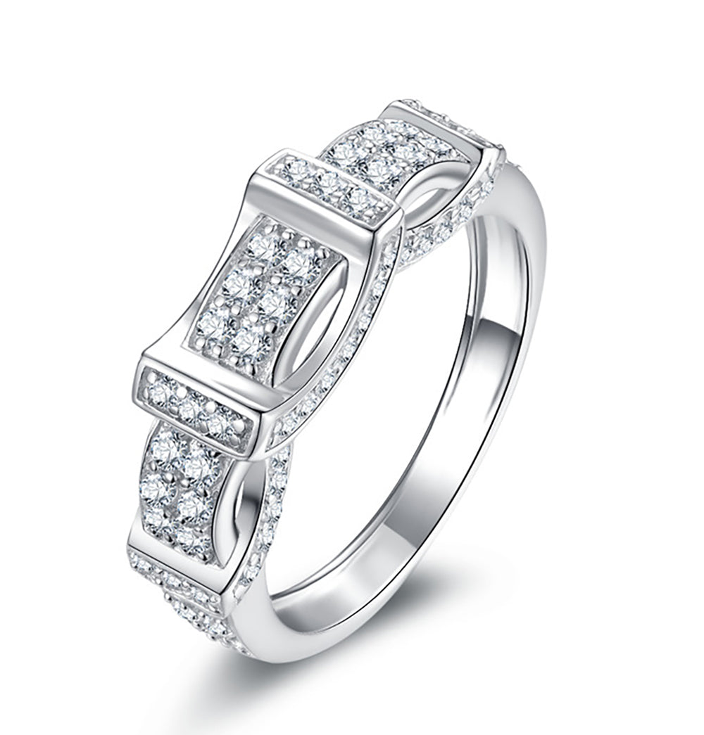 Avalyne Anniversary Band Ring Sterling Silver Womens Cz Ginger Lyne Collection - 9