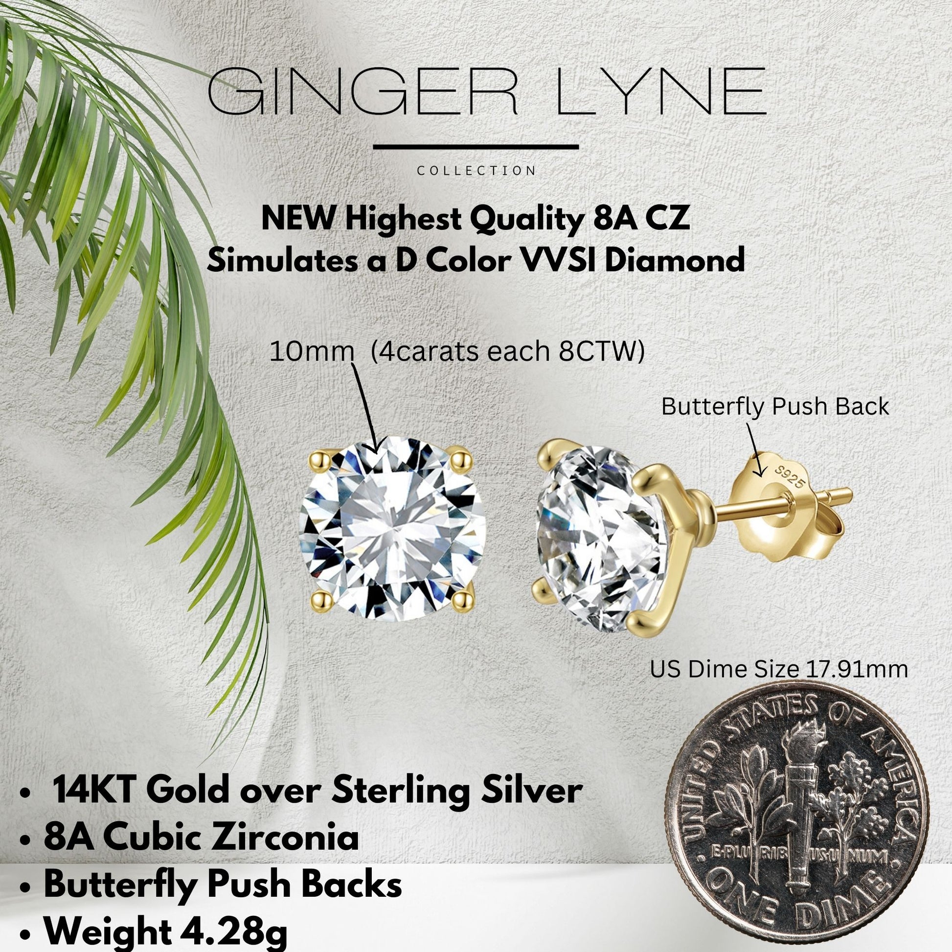 SolitaireStudEarringsforWomen8CtwSterlingSilverStudsforherGingerLyneCollection_Gold-5