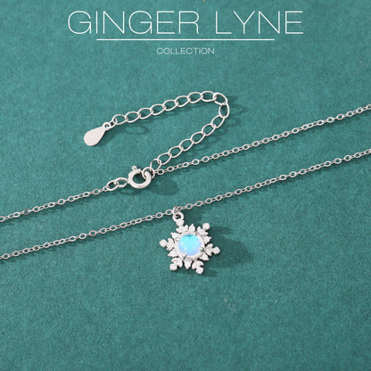 SnowflakeNecklaceforWomenbyGingerLyneSimulatedMoonstoneCZSterlingSilverChristmasJewelryGift_Silver-2