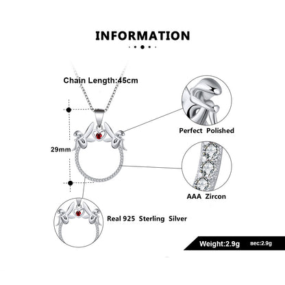 FairyHeartSterlingSilverRedCzPendantChainNecklaceWomenWhimsicalGingerLyneCollection_Silver-6