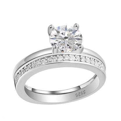 EnvyWeddingRingSetforWomen1.25CtSolitaireEngagementMatchingBandGingerLyneCollection_SilverSet-1