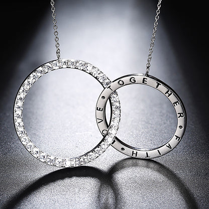 LinkedCirclePendantNecklaceforWomenTogetherLoveFaithGingerLyneCollection_Silver-2