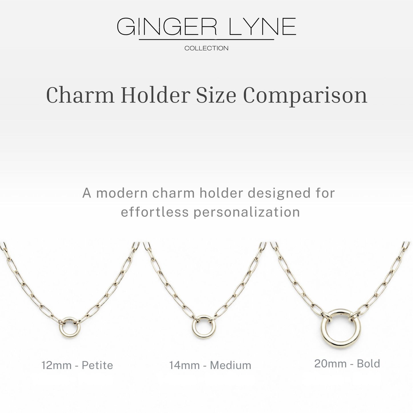 Carabiner Charm Necklace for Women Paperclip Chain Round Carabiner Holder Stainless Steel by Ginger Lyne