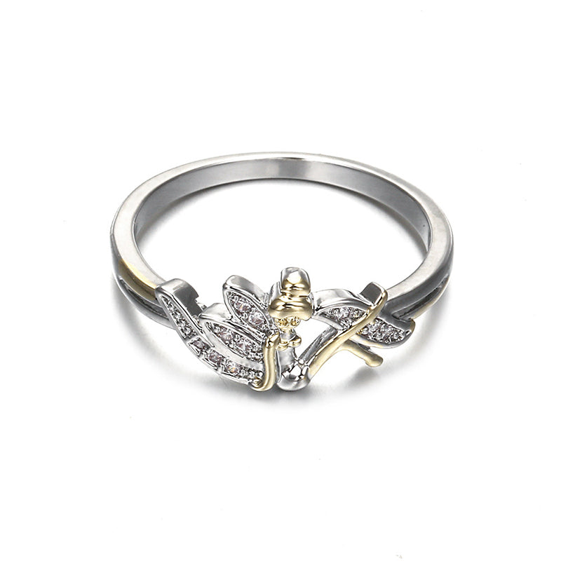 Fairy Wings Angel Ring Cz Gold Plated Girls Ginger Lyne Collection