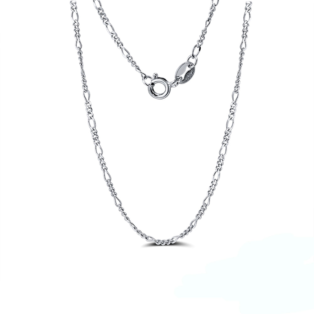 Figaro Chain Necklace for Women or Men 18  Sterling Silver 1.7mm Ginger Lyne Collection