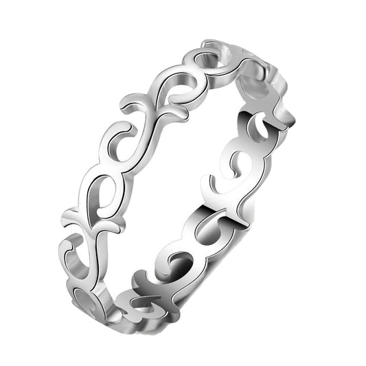 Willow Eternity Wedding Band Ring Sterling Silver Womens Ginger Lyne Collection - 6