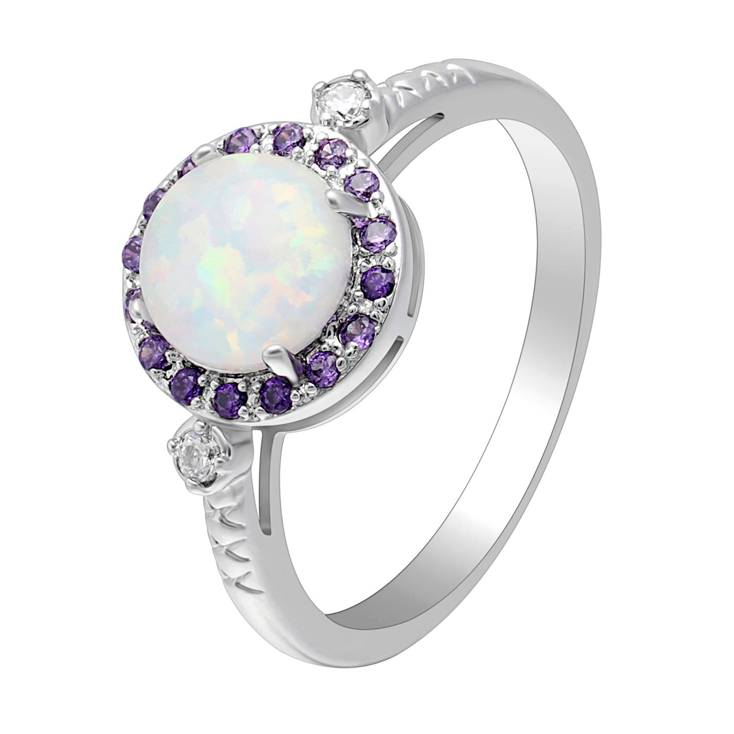 Fire Opal Statement Ring for Women Purple Cz Ginger Lyne Collection - 5