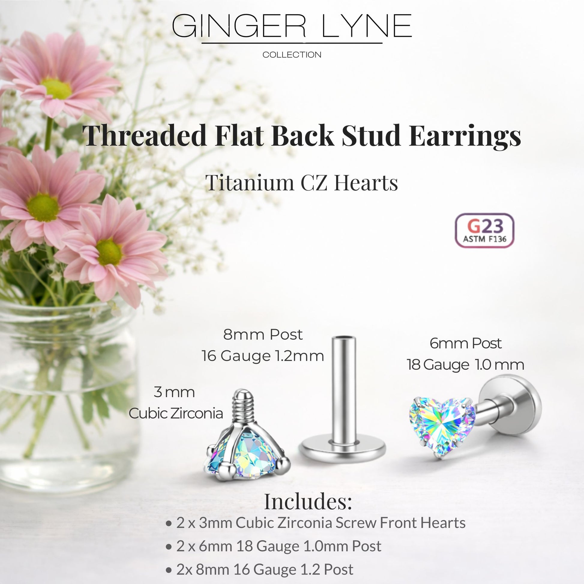 SmallHeartCZSolitaireFlatBackStudEarringsBodyPiercingsbyGingerLyne2SetsPost6mm8mmIncluded_3mm-AuroraBorealis-3