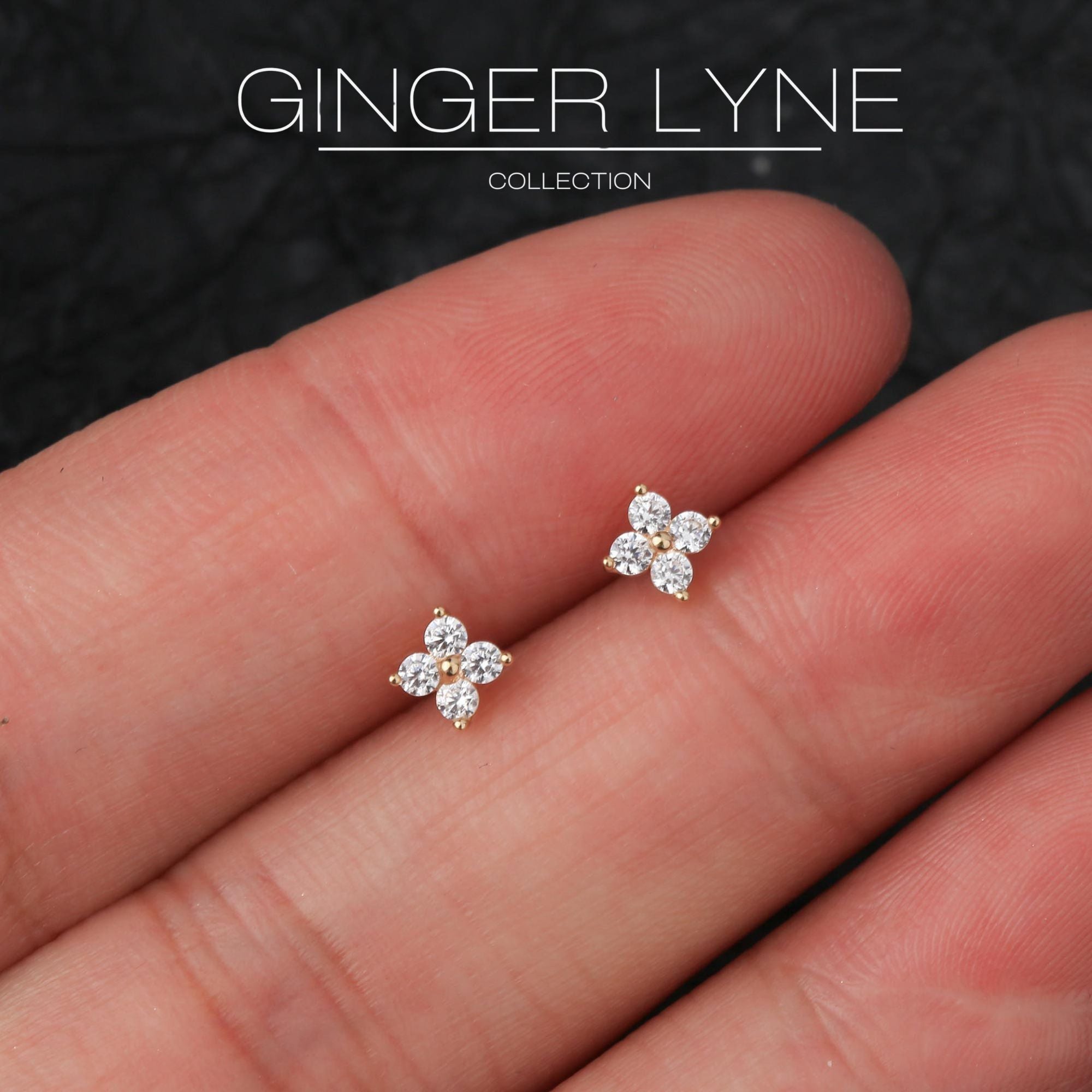 Orecchini A Farfalla In Argento 925 Placcato Oro – CZ Piccoli 2/3/4 Mm, Per Cartilagine E Lobo, In Confezione Regalo