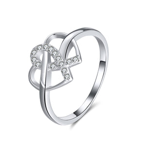 Infinity Heart Promise Ring Silver Cubic Zirconia Women Ginger Lyne Collection - 10