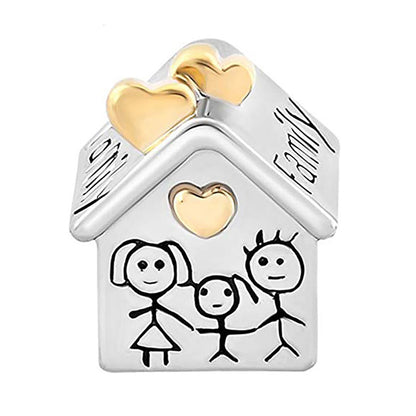 Family House Charm Cubic Zirconia Sterling Silver Womens Ginger Lyne Collection