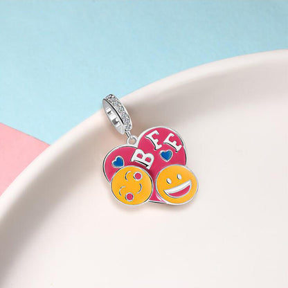 BFF Best Friend Charm European Bead Enamel Over Sterling Silver Ginger Lyne Collection