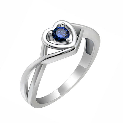 Christine Engagement Ring for Women Promise Heart Birthstone Cz Sterling Silver by Ginger Lyne