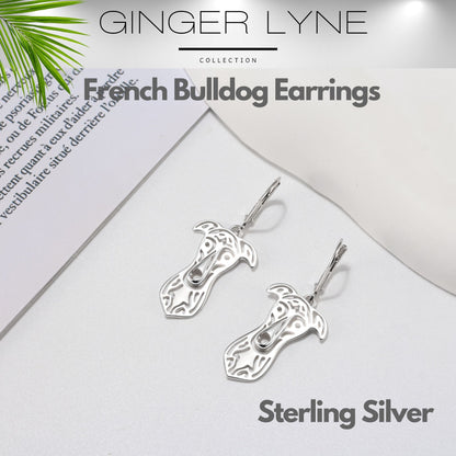 Greyhound Dog Necklace for Women Pendant Chain Sterling Silver Ginger Lyne Collection - Earrings