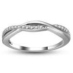 Load image into Gallery viewer, Sterling Silver Wedding Band for Women Half Eternity Cz Anniversary Ring by Ginger Lyne Collection - Silver,9.5
