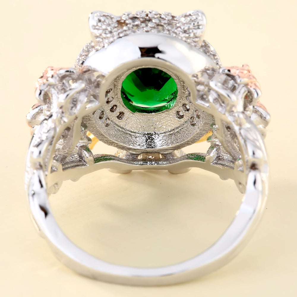 HootOwlRingTeacherGiftStatementRingGreenCzWomensGingerLyneCollection_Green-3