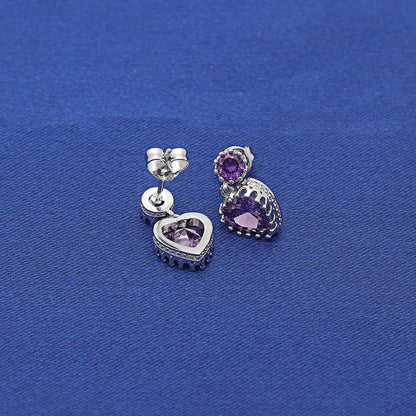 ColetteDangleEarringsWomensPurpleHeartCubicZirconiaGingerLyneCollection_Purple-4