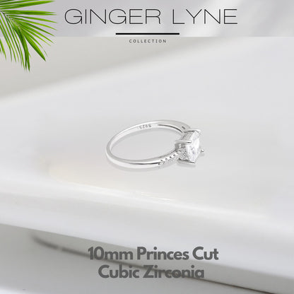 MorganEngagementRingPrincessCzSterlingSilverWomenGingerLyneCollection_Silver-3