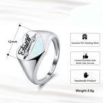Load image into Gallery viewer, Heart Ring for Women and Girls Engraved Faith Fire Opal Sterling Silver by Ginger Lyne Collection - 6
