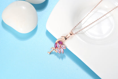 PinkFlamingoPendantNecklaceforWomenCzRoseSterlingSilverGingerLyneCollection_Necklace-3