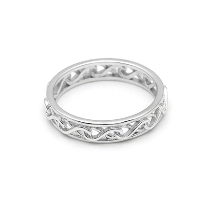 Betsy Celtic Eternity Wedding Band Ring Sterling Silver Women Ginger Lyne Collection