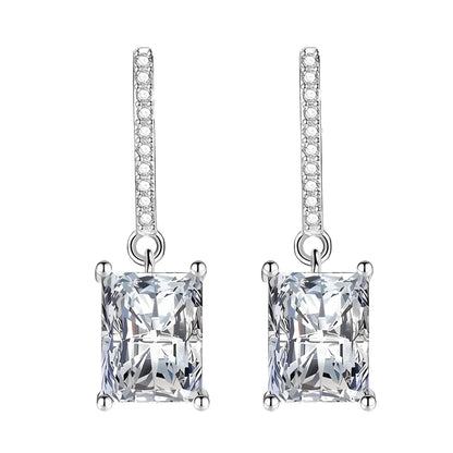 LioraDangleEarringsforWomenEmeraldCutCubicZirconiaHookGingerLyneCollection_Silver-1