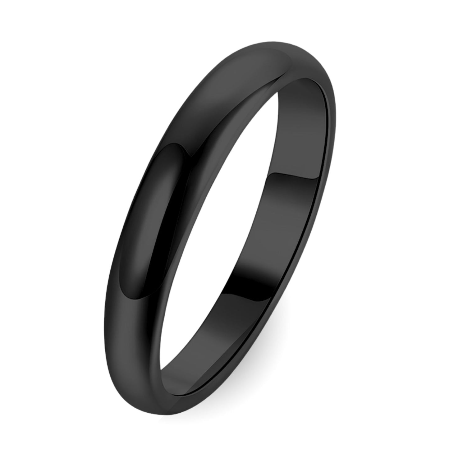 4mm Black Wedding Band for Men Stainless Steel  Wedding Ring for Women Ginger Lyne - 4mm Black,8