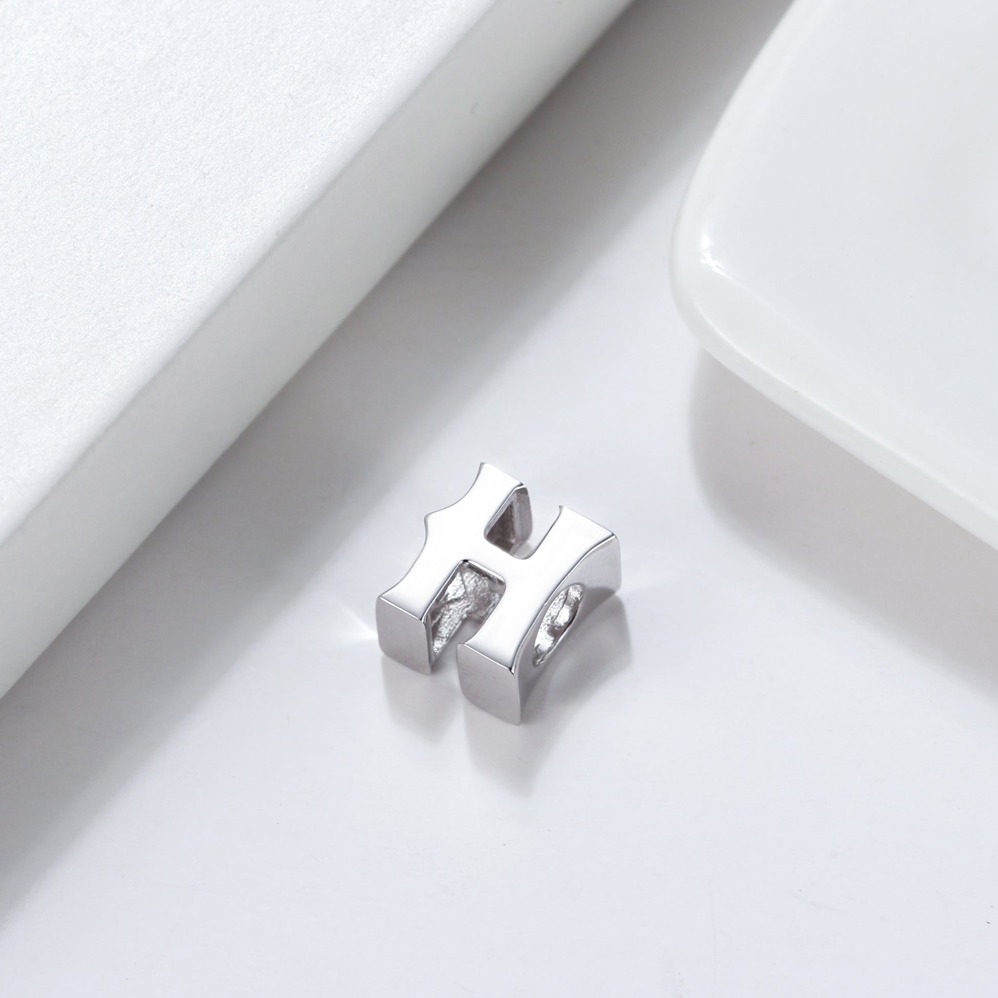 Initial Letter Charms for Women Bracelet Sterling Silver  Ginger Lyne Collection - H