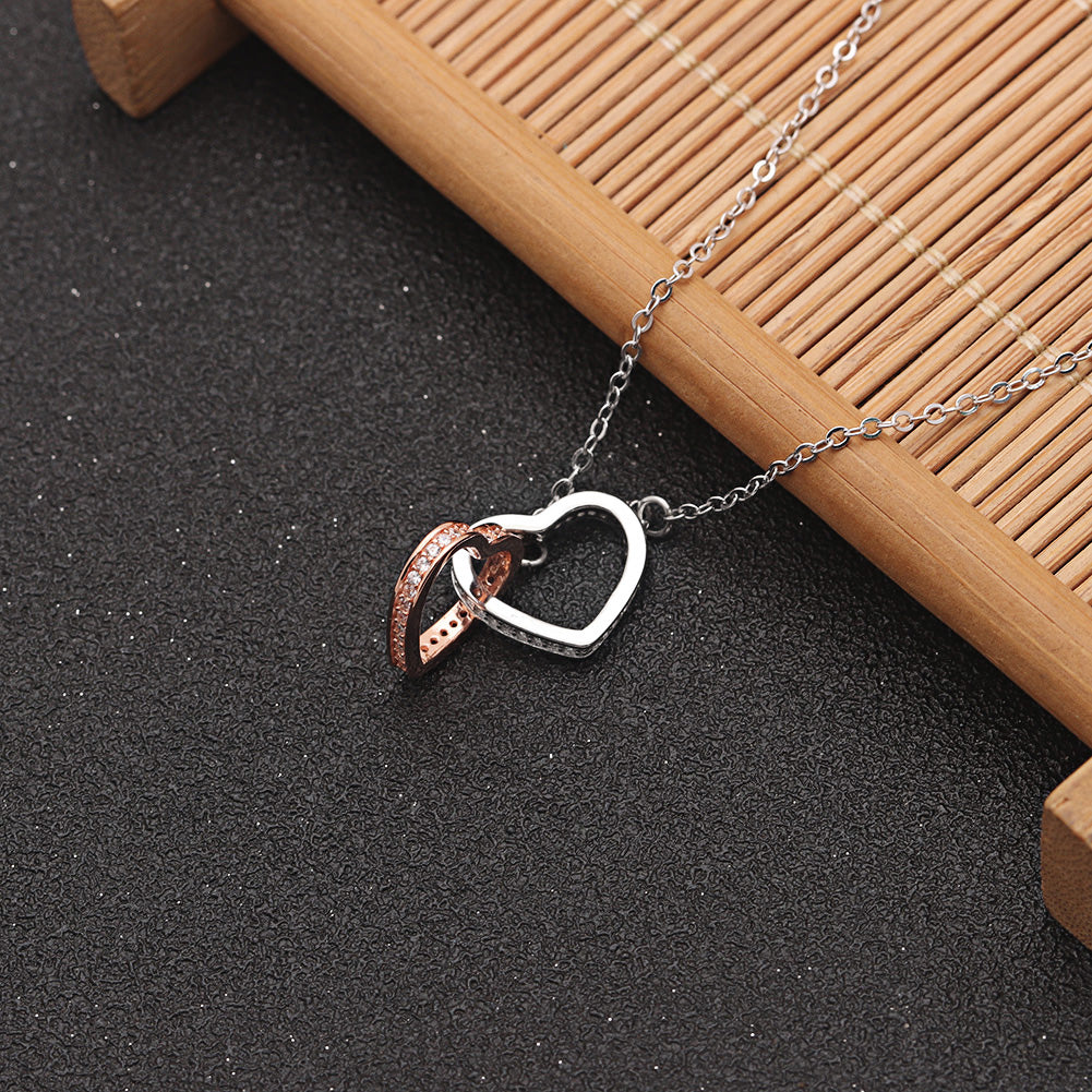 Interlinking Hearts Pendant Necklace Sterling Silver Women Ginger Lyne Collection