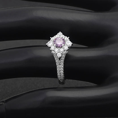 SelenaEngagementRingSterlingSilverCzClusterWomensGingerLyneCollection_Purple-4