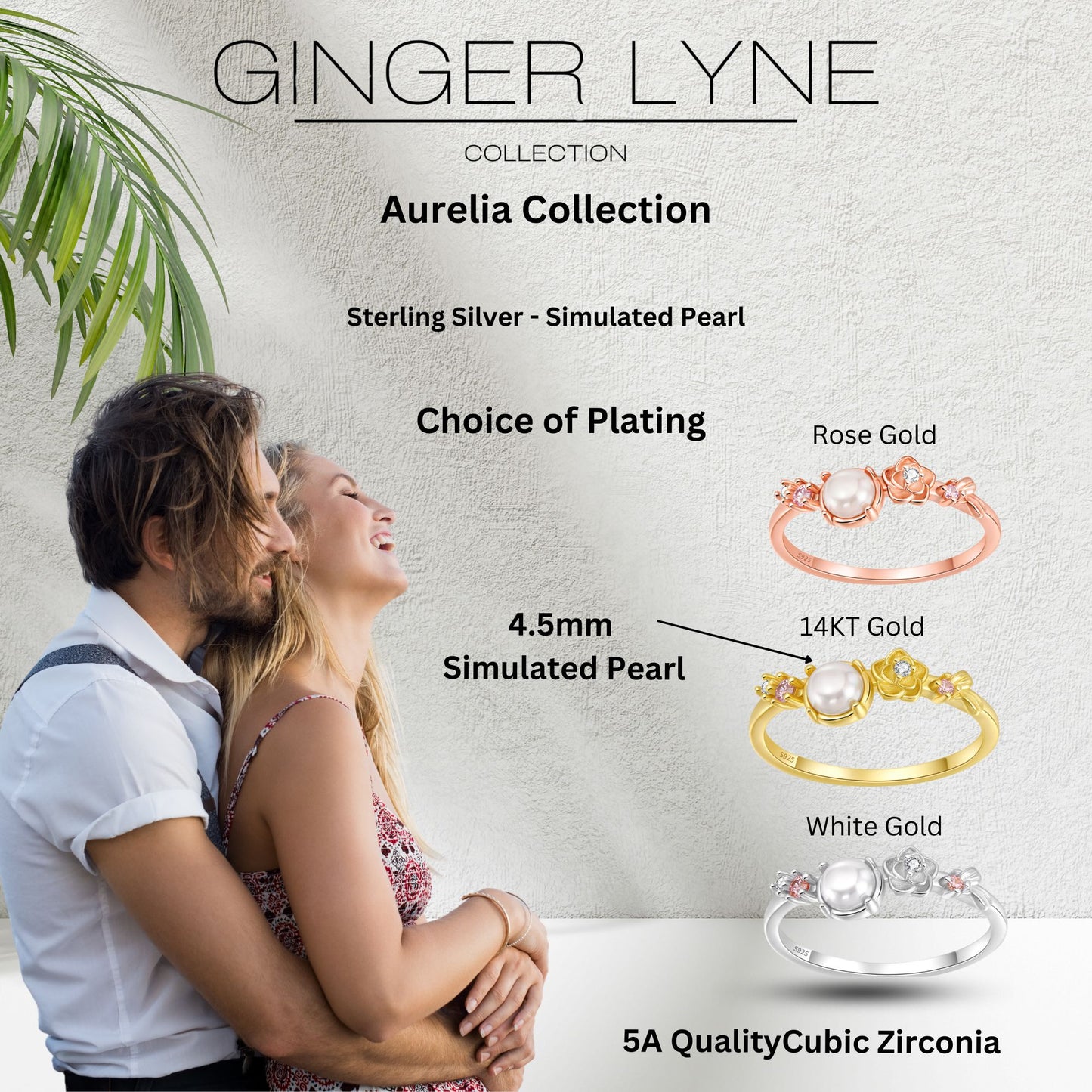 IslaSimulatedPearlRingforWomenSterlingSilver14KGoldPlatedGingerLyneCollection_Rose-5