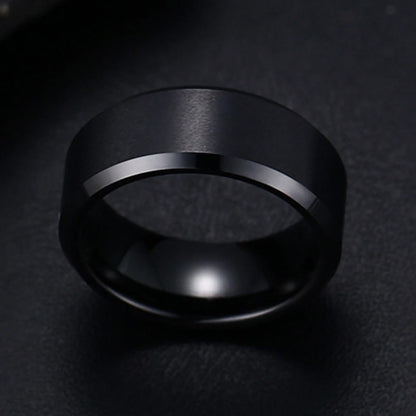 Matte Black Tungsten Carbide Wedding Band Ring Women Men 6mm or 8mm Ginger Lyne Collection