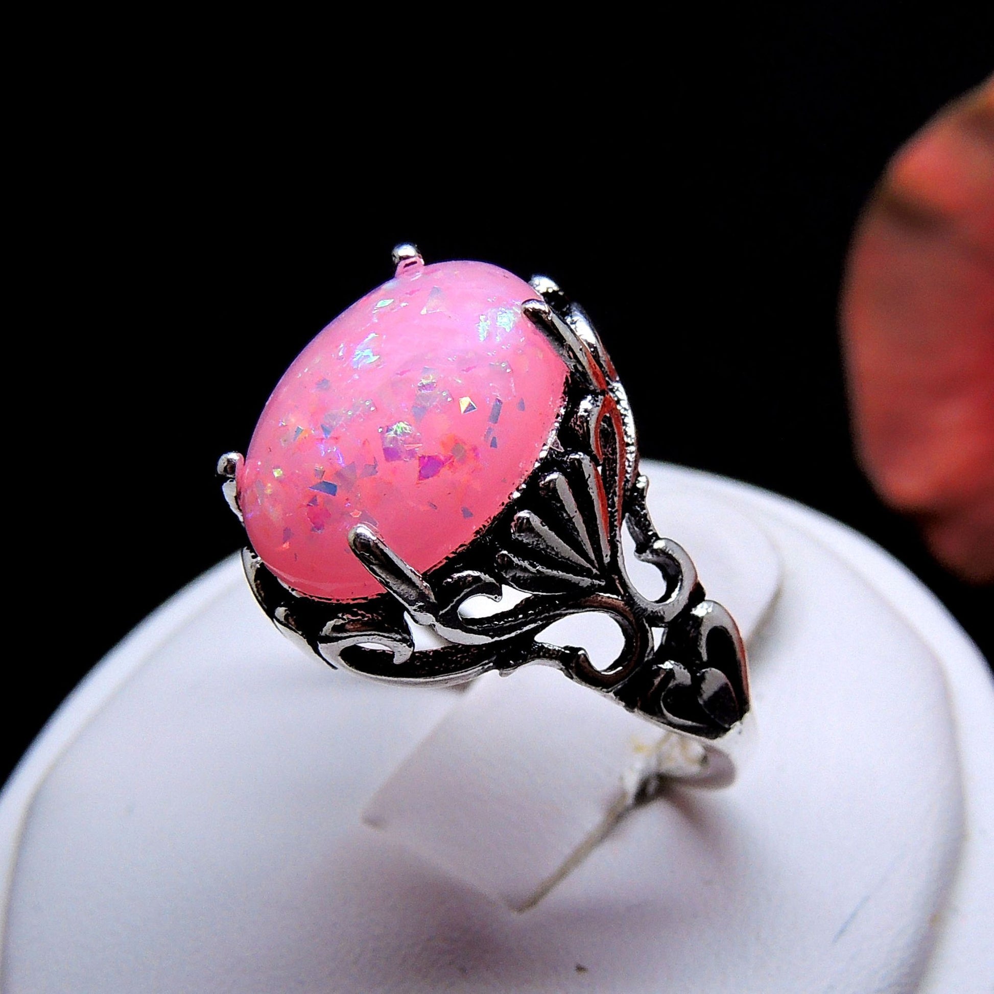 SaharaFireOpalStatementRingforWomenOval-CutGingerLyneCollection_Pink-4