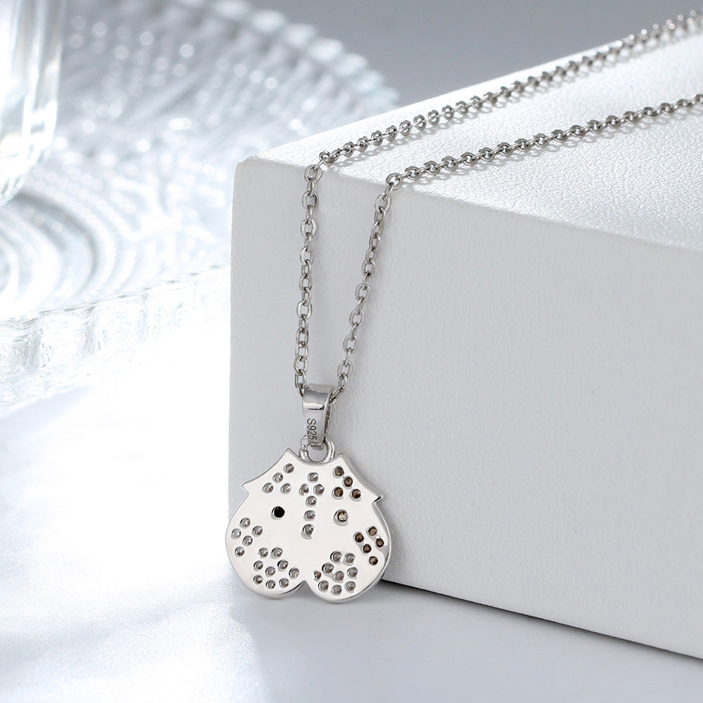 Pitbull Dog 3d Stud Earrings for Women Sterling Silver Cz Ginger Lyne Collection - Necklace