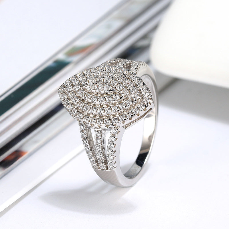 Engagement Statement Ring for Women Marquise Shape Pave Cz Ginger Lyne Collection - 6