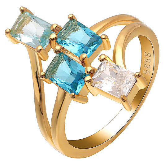 TianaStatementRingBlueCzGoldSterlingSilverWomensGingerLyneCollection_Blue-1