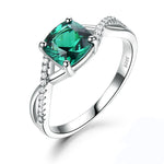 Load image into Gallery viewer, Emerald Engagement Ring for Women Cz Sterling Silver Ginger Lyne Collection - 8
