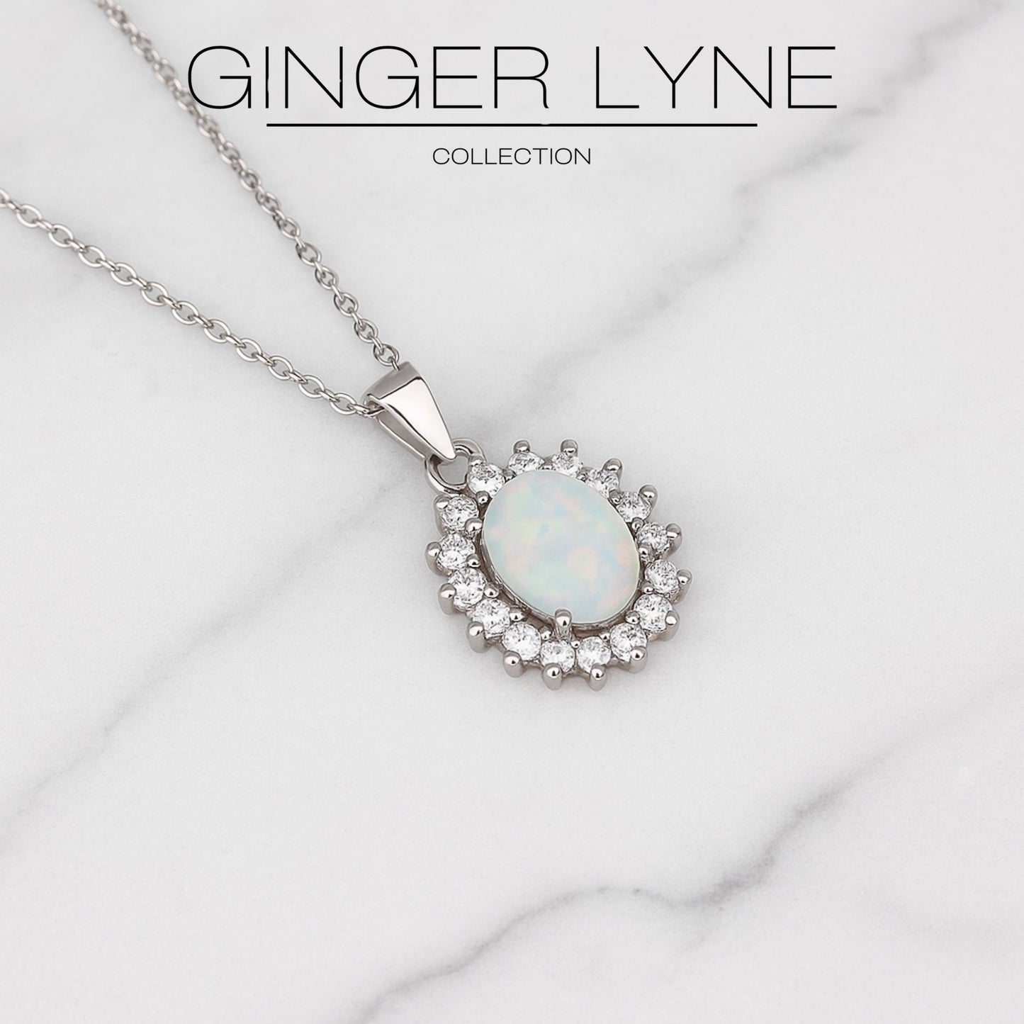 GingerLyneWhiteorPurpleFireOpalCZPendantNecklaceforWomenSterlingSilverCubicZirconia_White-3