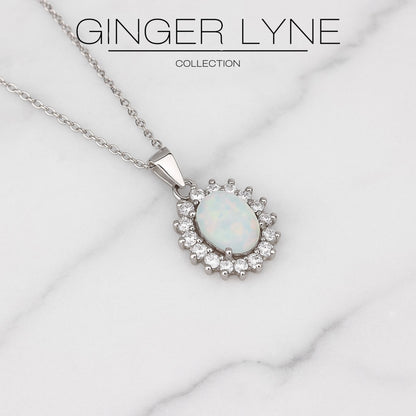 GingerLyneWhiteorPurpleFireOpalCZPendantNecklaceforWomenSterlingSilverCubicZirconia_White-3