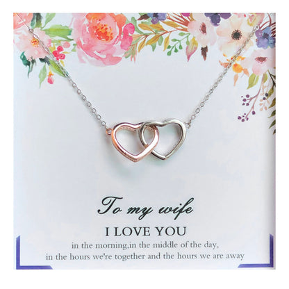 Wife Greeting Card Sterling Silver Infinity Heart Necklace Women Ginger Lyne Collection - Wife-32