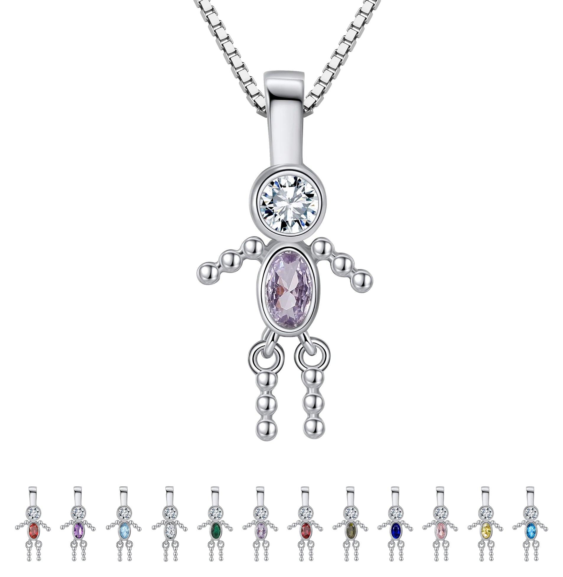 BirthstonePendantNecklaceforBoyMomorGrandmabyGingerLyneSterlingSilverCZFamilyBirthdayCharm_BoyJune-1