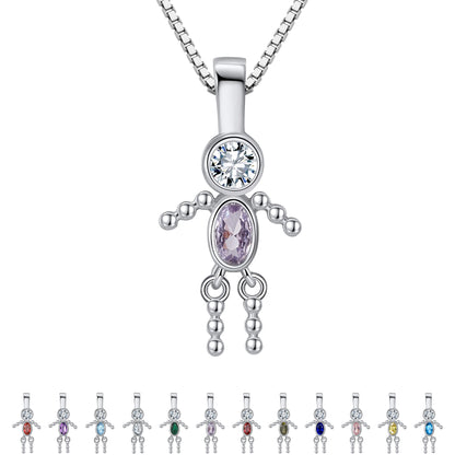 BirthstonePendantNecklaceforBoyMomorGrandmabyGingerLyneSterlingSilverCZFamilyBirthdayCharm_BoyJune-1