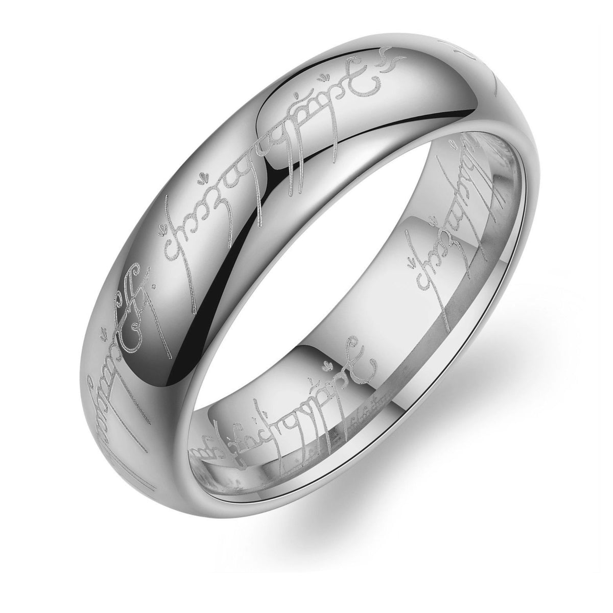 GingerLyne6mmSilverToneTungstenWeddingBandforMenorWomenEngravedScriptComfortFitRing_6mmSilver-1