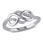 Load image into Gallery viewer, Infinity Promise Ring Sterling Silver Clear Cubic Zirconia Ginger Lyne Collection - 8
